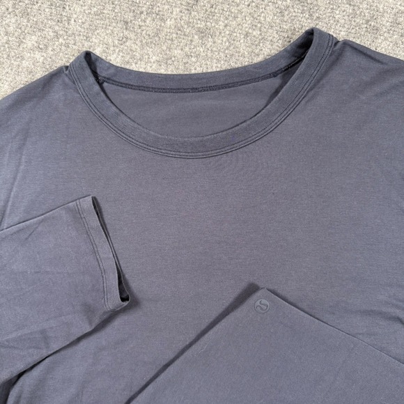 Lululemon Shirt Medium Navy Blue L/S Athletic Training Activewear Top Men's - Picture 1 of 7
